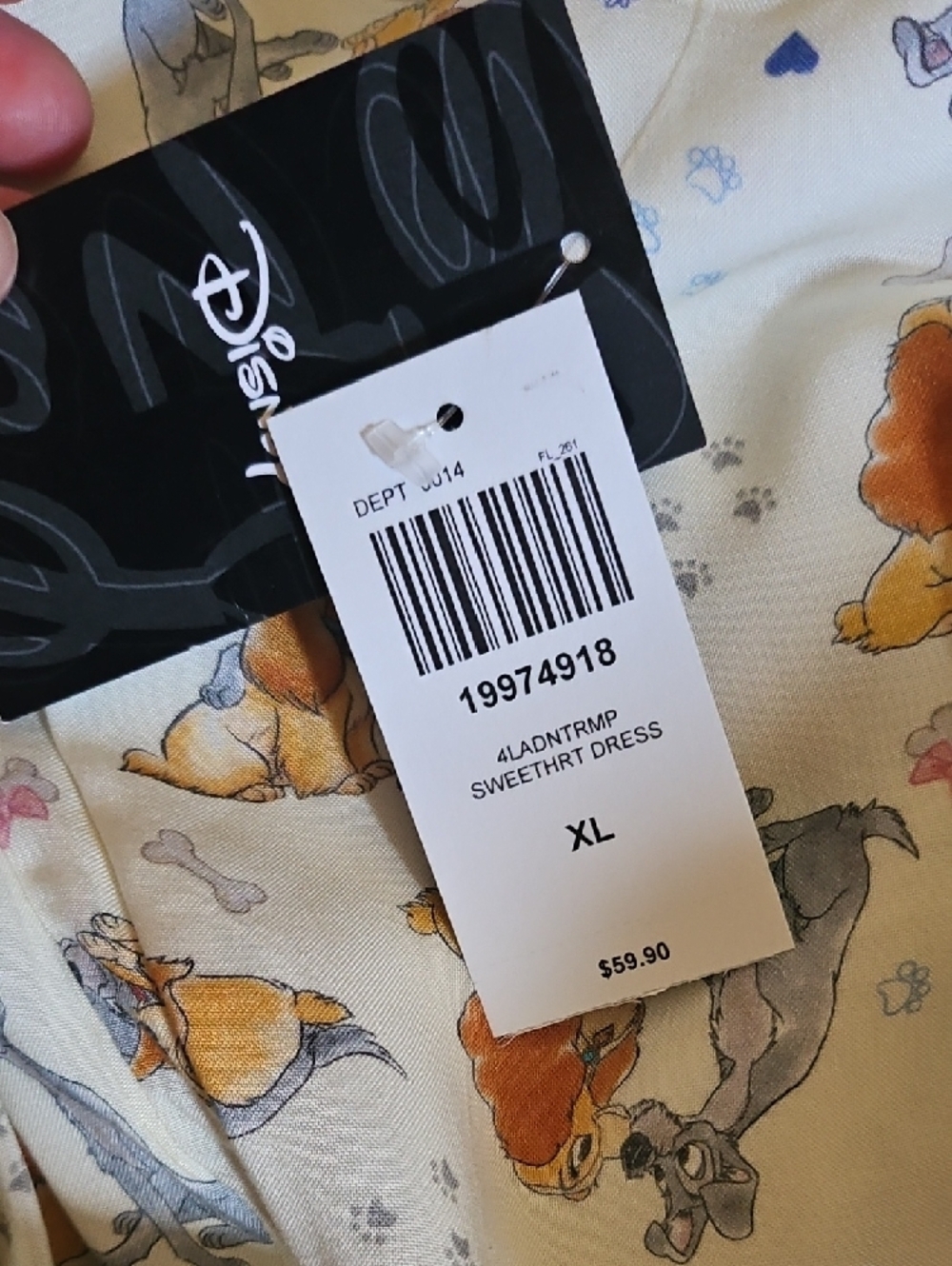 Lady And The Tramp Sweat Heart Dress XL - Picture 3 of 3